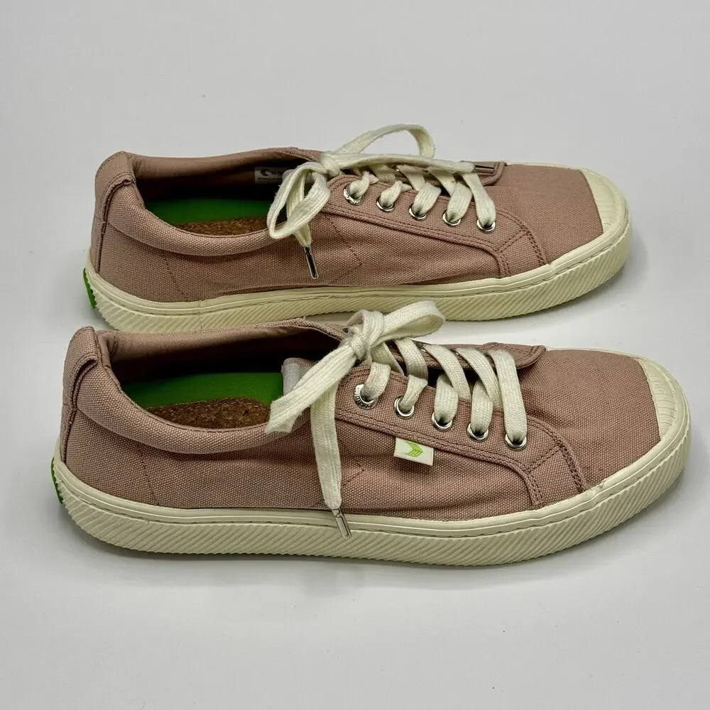 Cariuma OCA Shoes Women's 9 Pink White Canvas Low Top Lace Up Casual Sneakers